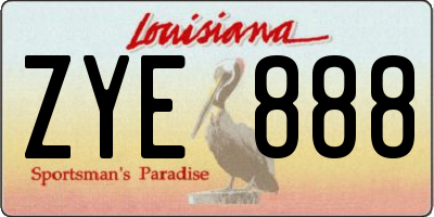 LA license plate ZYE888