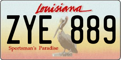 LA license plate ZYE889
