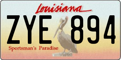 LA license plate ZYE894