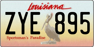 LA license plate ZYE895