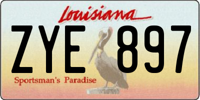 LA license plate ZYE897