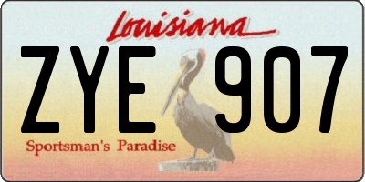 LA license plate ZYE907