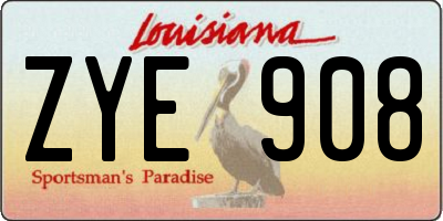 LA license plate ZYE908