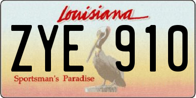 LA license plate ZYE910