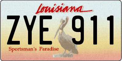 LA license plate ZYE911