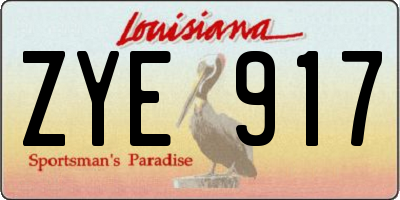 LA license plate ZYE917