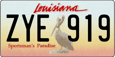 LA license plate ZYE919