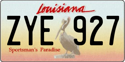 LA license plate ZYE927