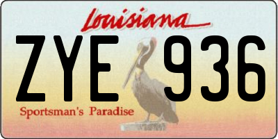 LA license plate ZYE936