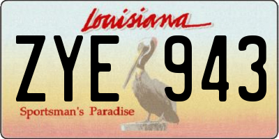 LA license plate ZYE943