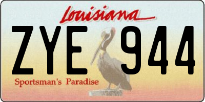 LA license plate ZYE944