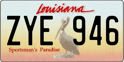 LA license plate ZYE946