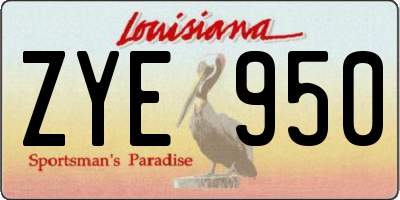 LA license plate ZYE950