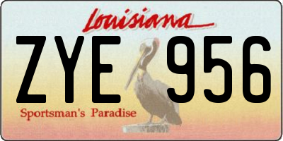 LA license plate ZYE956