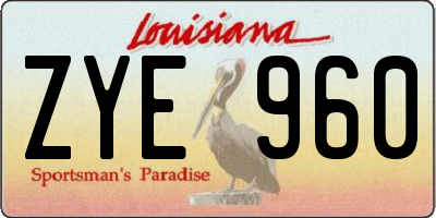 LA license plate ZYE960