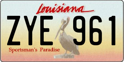 LA license plate ZYE961