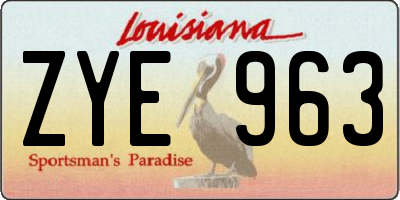 LA license plate ZYE963