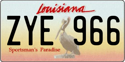 LA license plate ZYE966