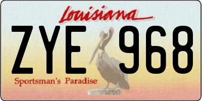 LA license plate ZYE968