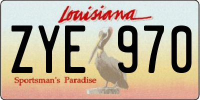 LA license plate ZYE970