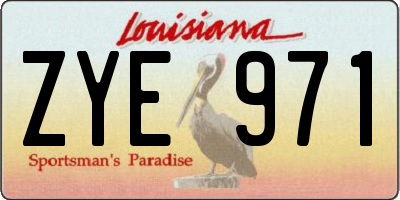 LA license plate ZYE971