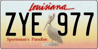 LA license plate ZYE977