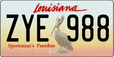 LA license plate ZYE988