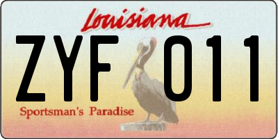 LA license plate ZYF011