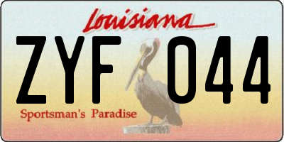 LA license plate ZYF044