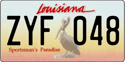LA license plate ZYF048