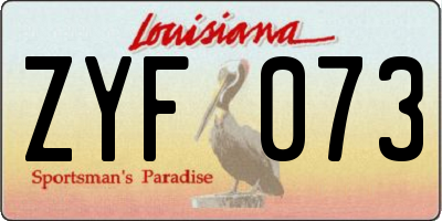 LA license plate ZYF073