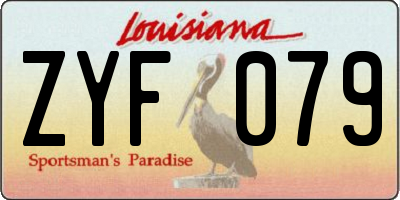 LA license plate ZYF079