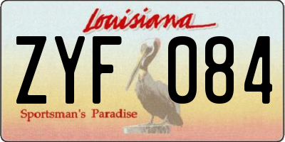 LA license plate ZYF084