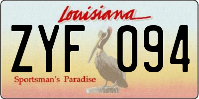 LA license plate ZYF094