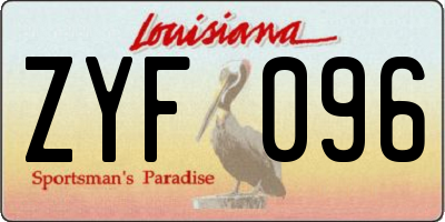 LA license plate ZYF096