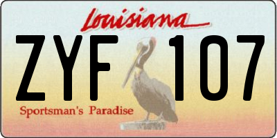 LA license plate ZYF107