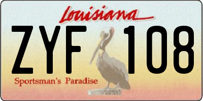 LA license plate ZYF108