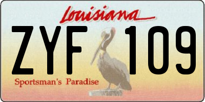 LA license plate ZYF109