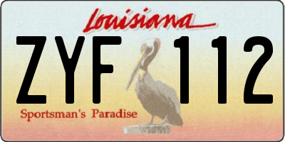 LA license plate ZYF112