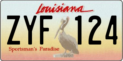 LA license plate ZYF124