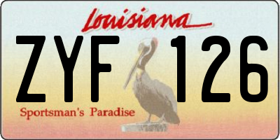 LA license plate ZYF126