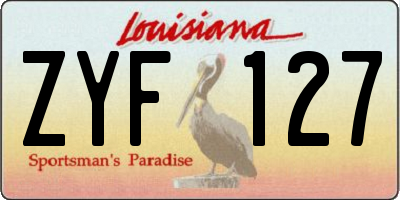 LA license plate ZYF127