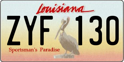 LA license plate ZYF130