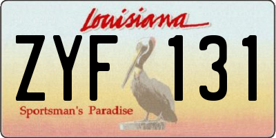 LA license plate ZYF131