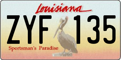 LA license plate ZYF135