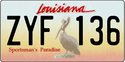 LA license plate ZYF136