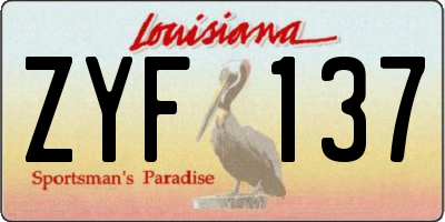 LA license plate ZYF137