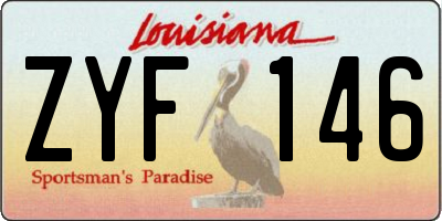 LA license plate ZYF146