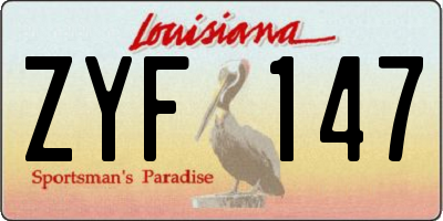 LA license plate ZYF147