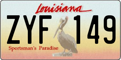 LA license plate ZYF149